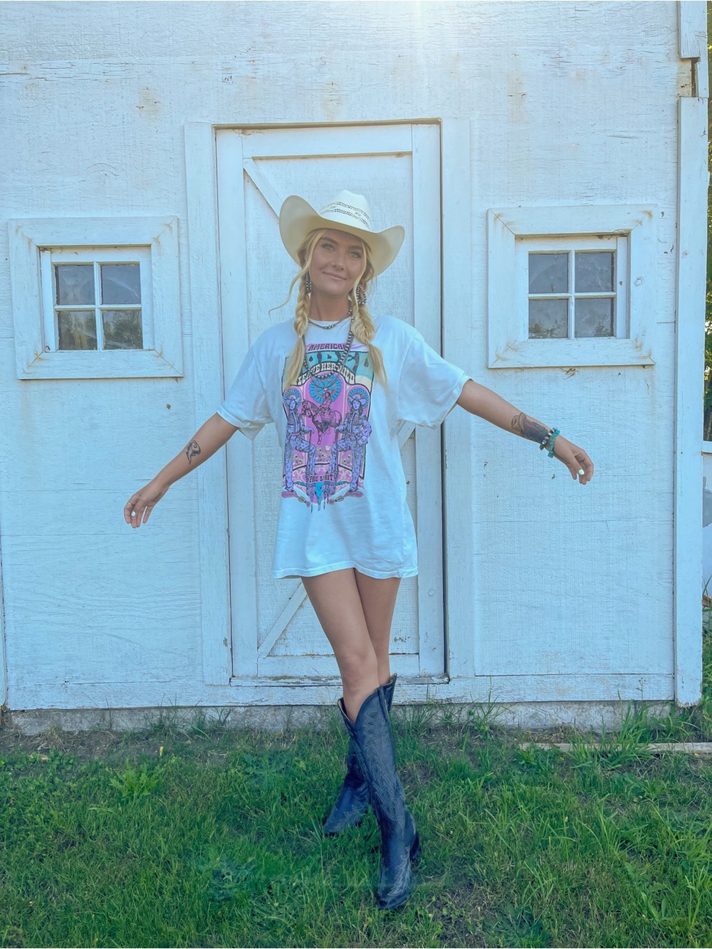 Free Spirit Graphic Short Sleeve Tee - White